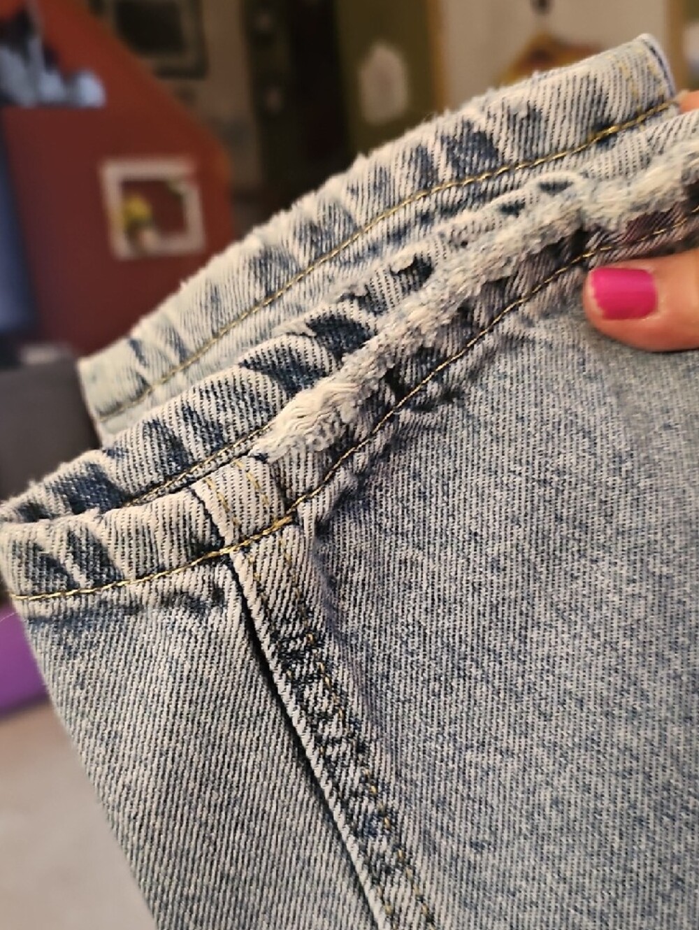 Zara Light Blue High-Rise Paperbag Waist Jeans - Picture 7 of 8